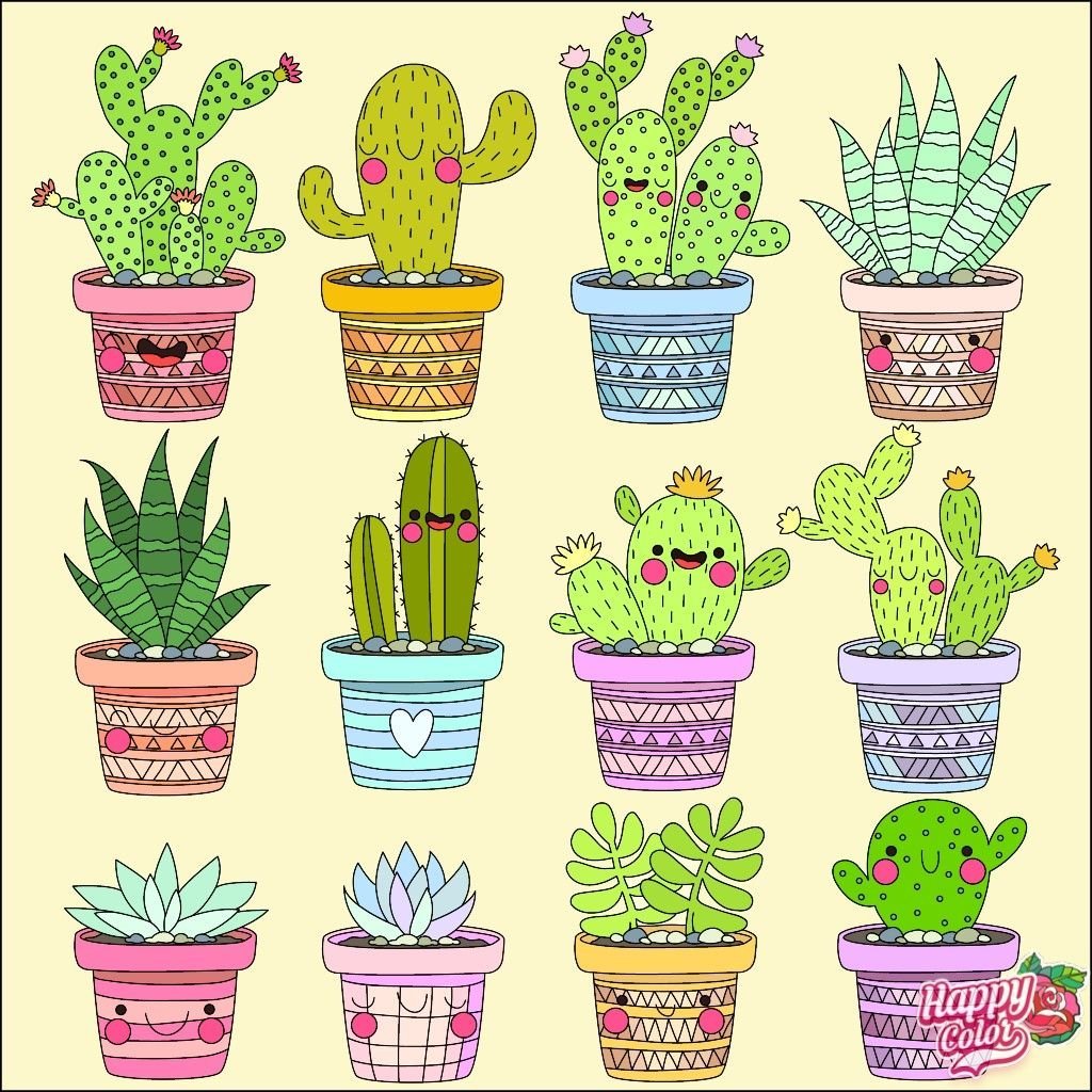 Кактус печать