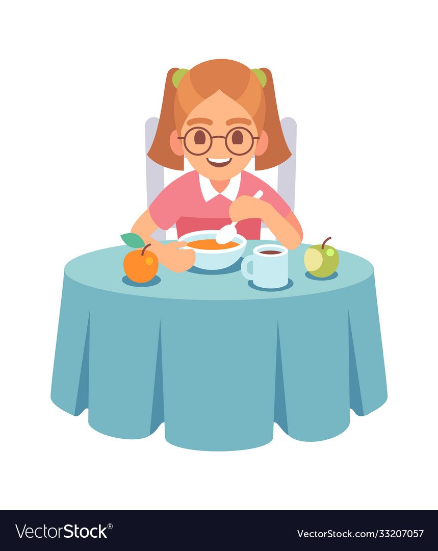 Смайл сидит за столом