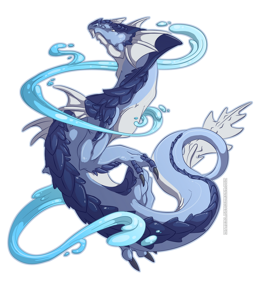 Китайский дракон арт водяной