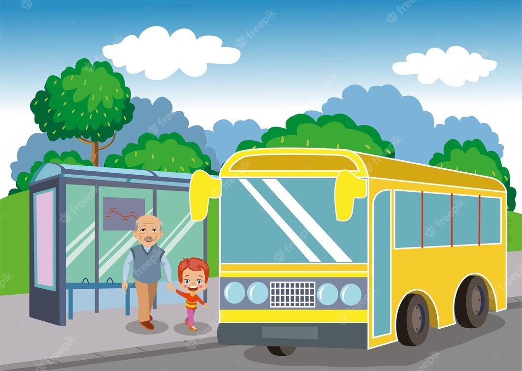 Остановка автобуса вектор