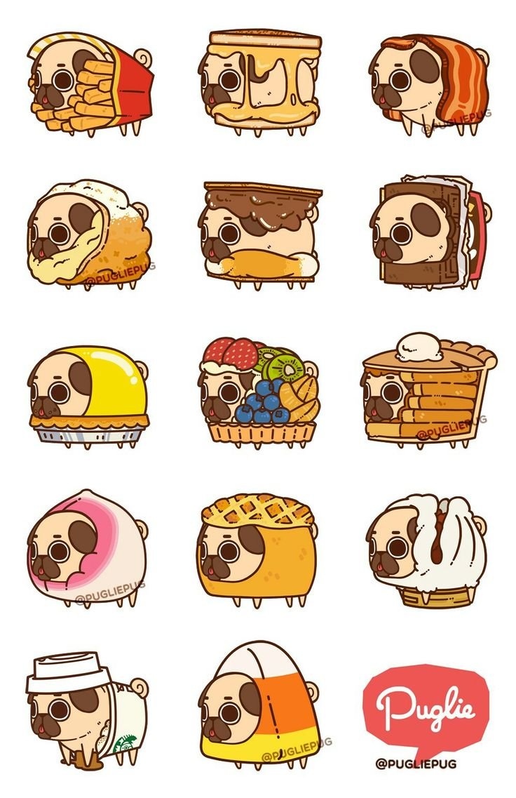 Puglie Мопс Стикеры