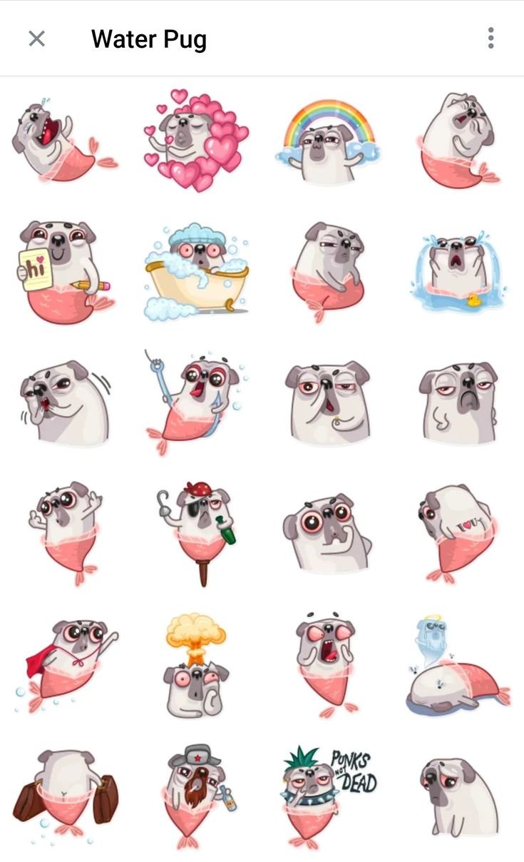 Стикер Мопс телеграмм