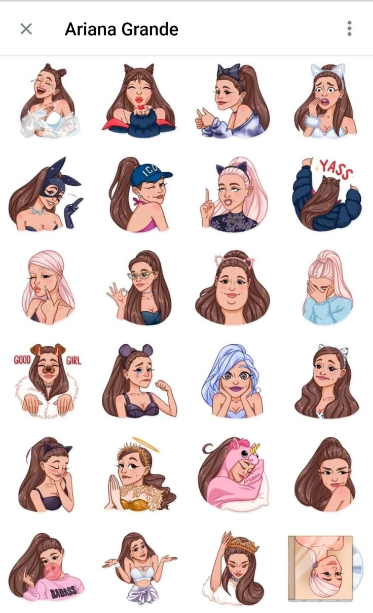 Ариана Гранде Стикеры телеграмм