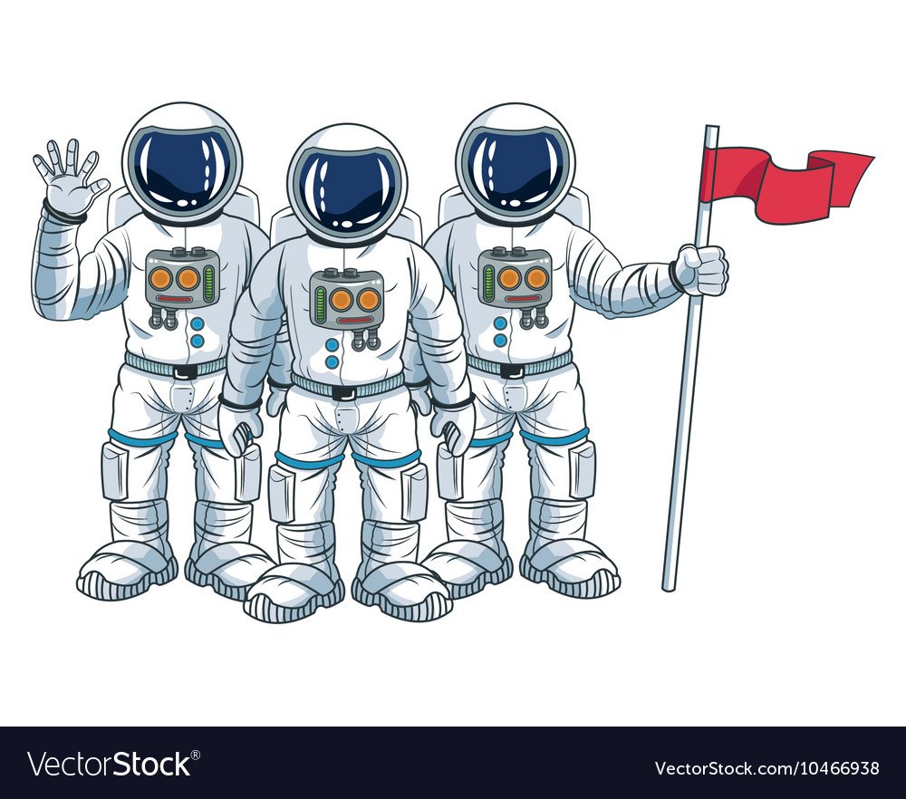 Космонавт с флагом