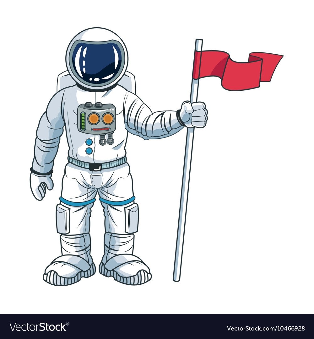 Космонавт с флажком