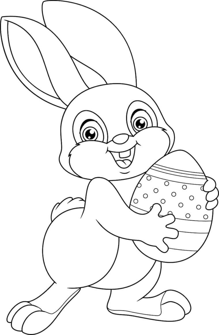 Трафарет зайчика с яйцом