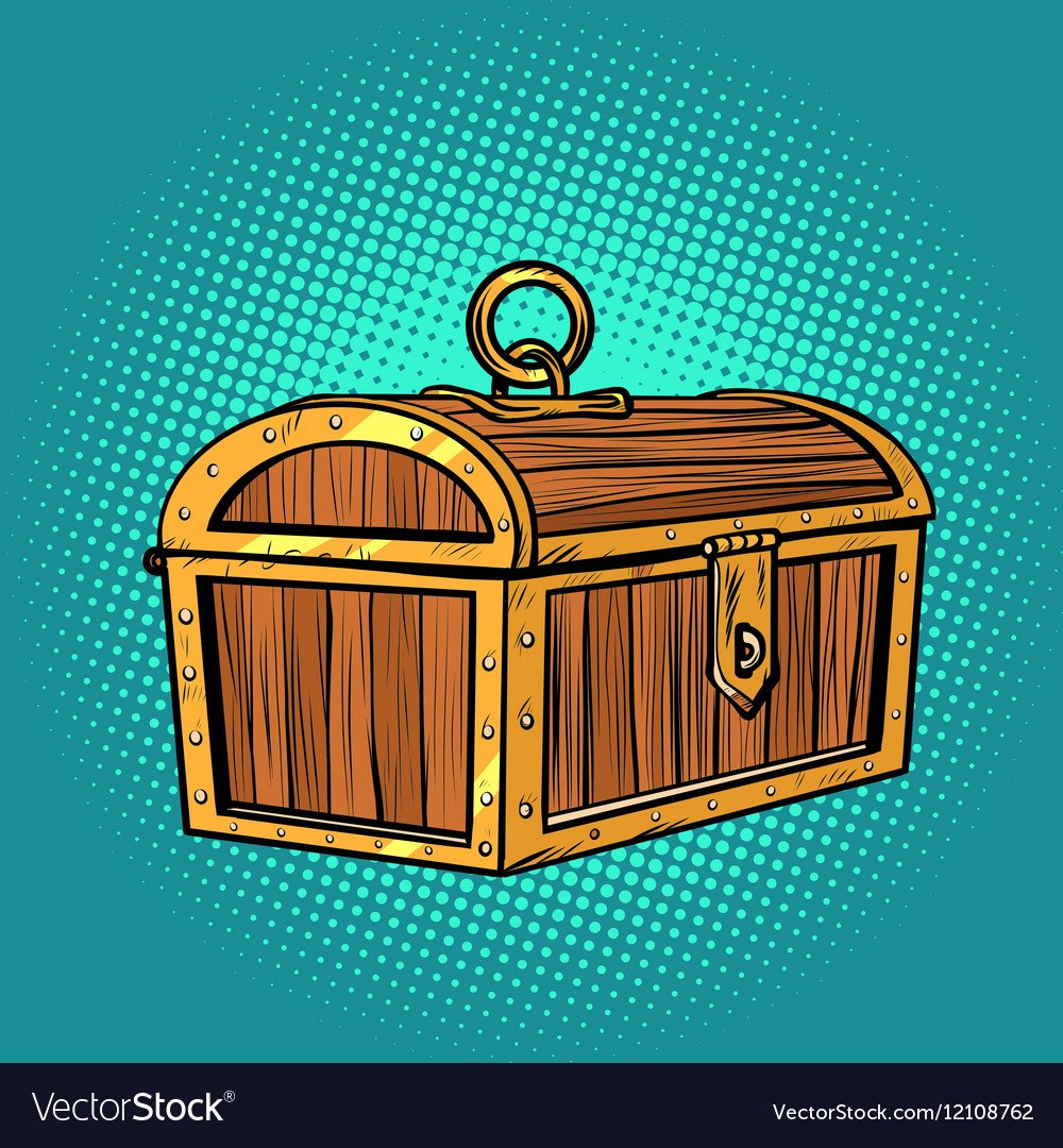 Деревянный мультяшный сундук