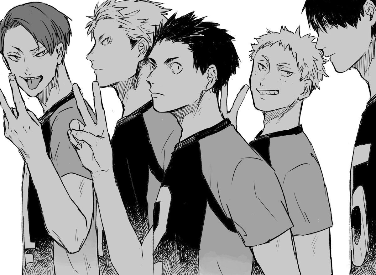 Бокуто и Ойкава и Куроо и Хината