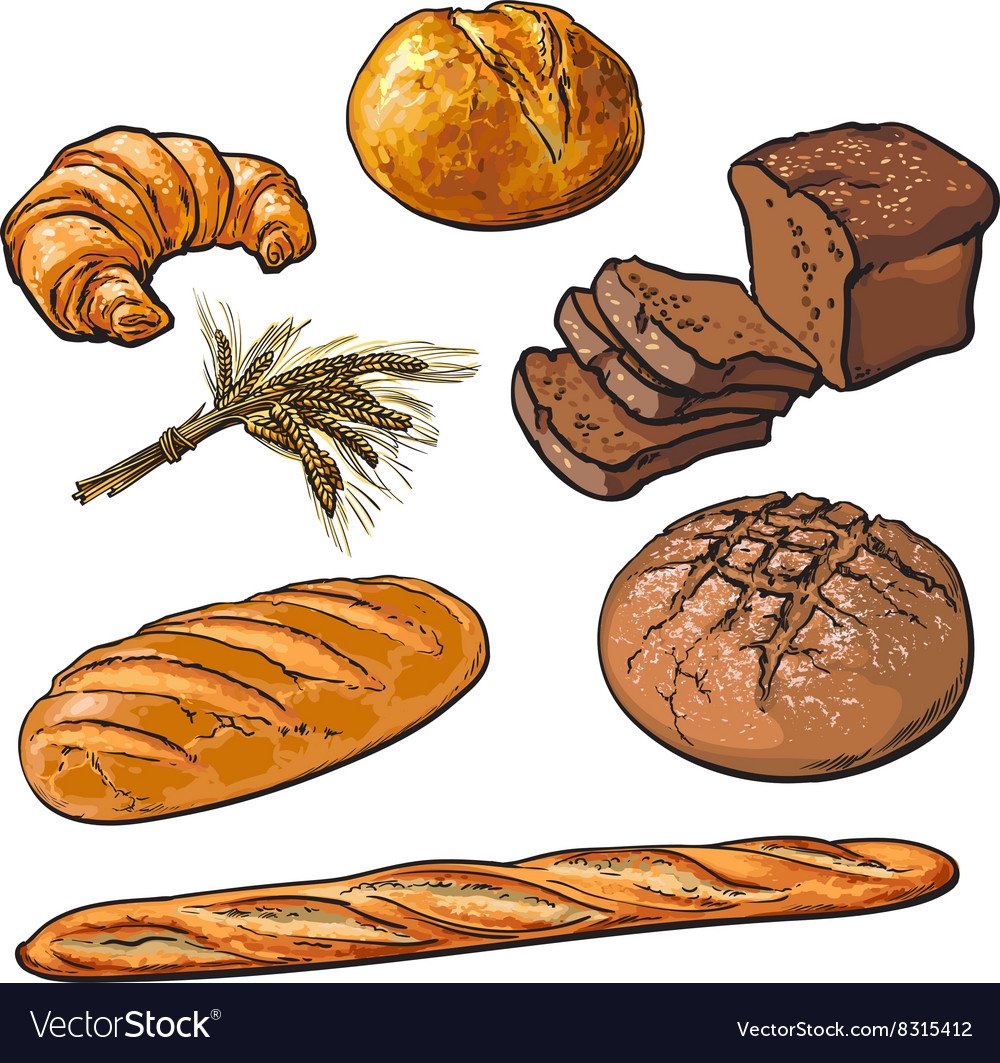 Хлеб в нарисованном стиле