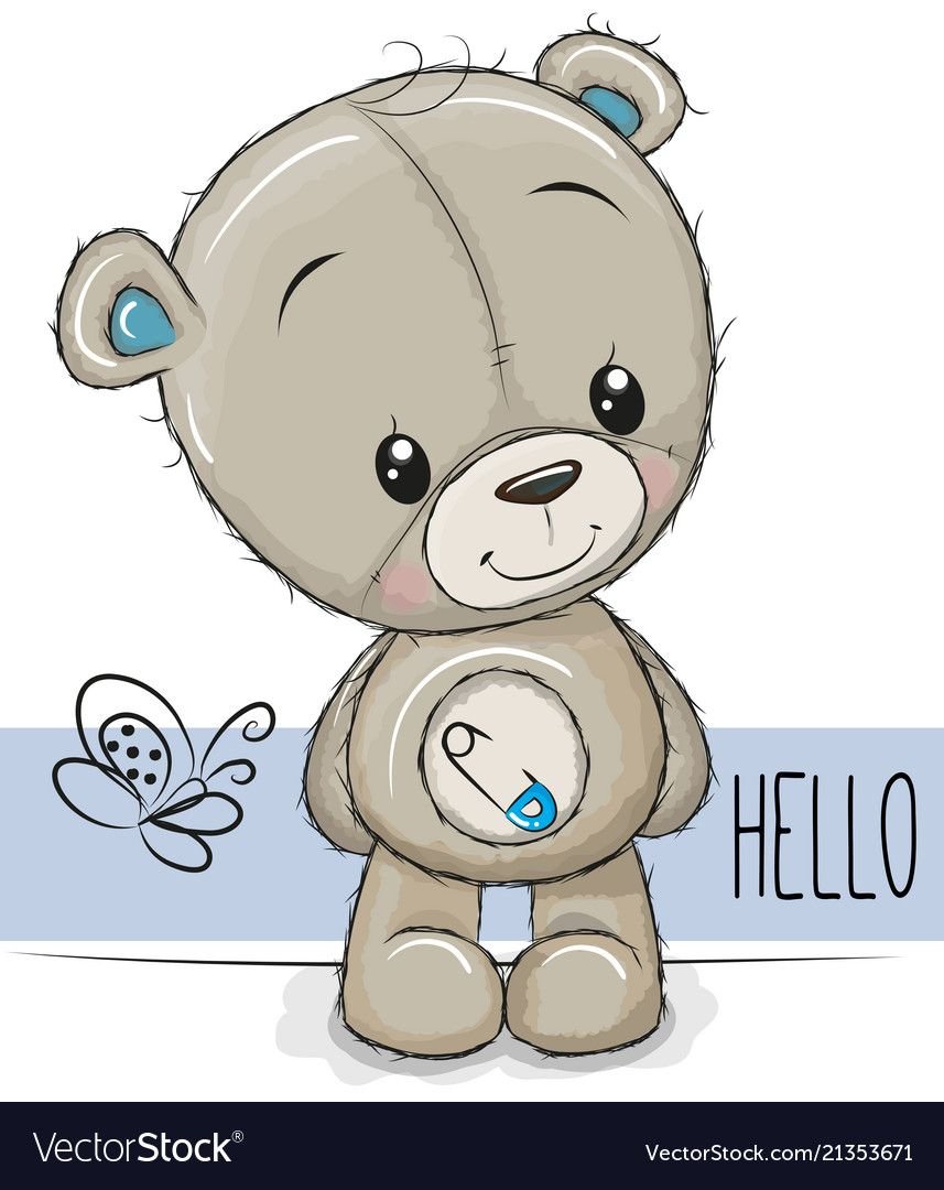 Медвежонок с открытым ртом мультяшный