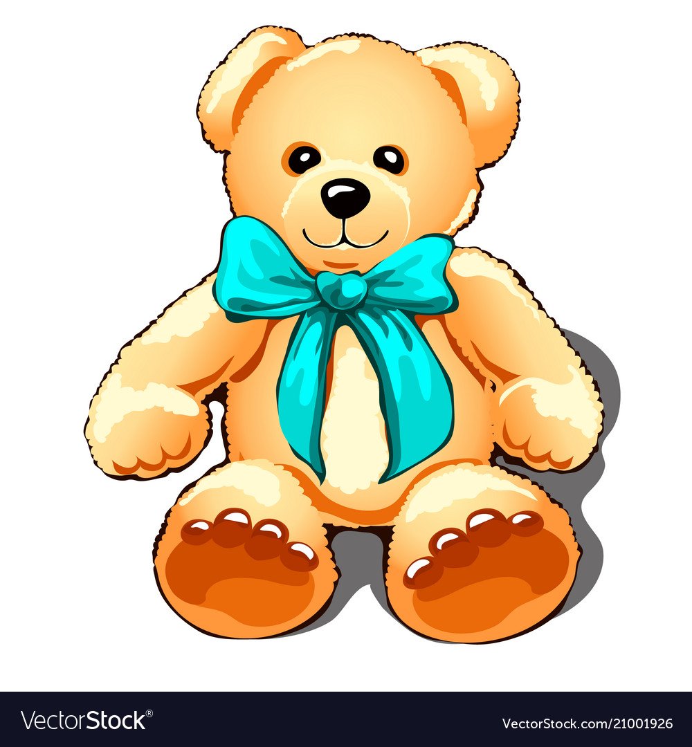 Голубой мишка мультяшный