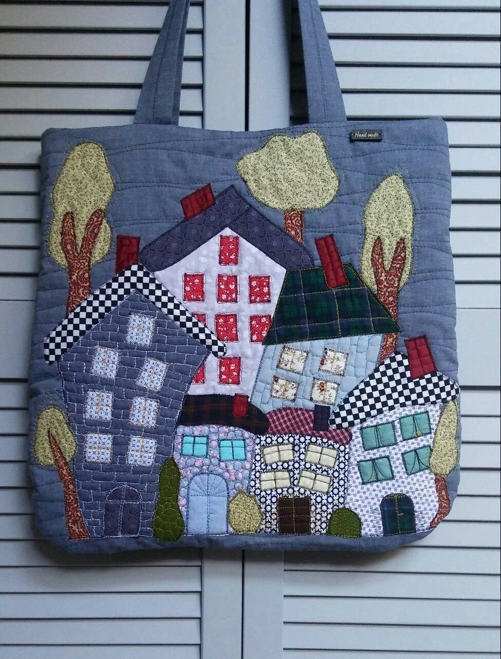 Сумка из джинсовых квадратов