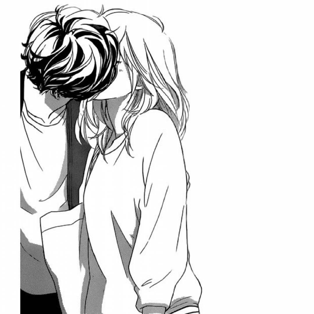 Чёрно белое аниме любовь