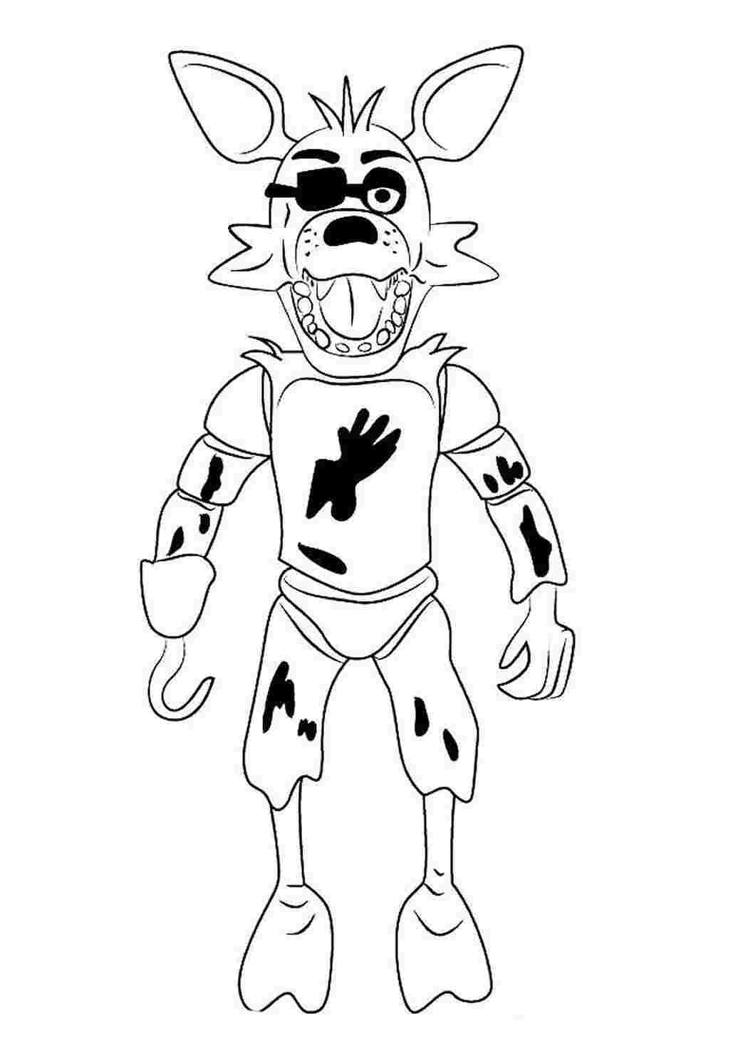 Раскраска 5 ночей с Фредди Фокси