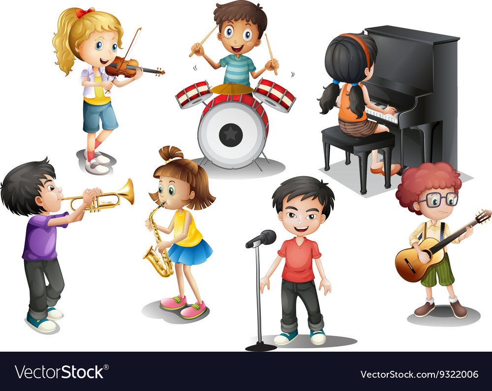 Дети играющие на разных инструментах
