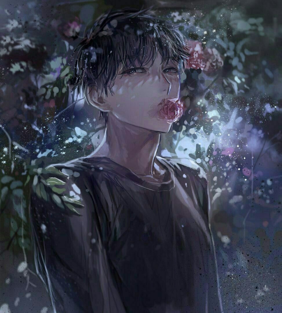 Грустный аниме парень