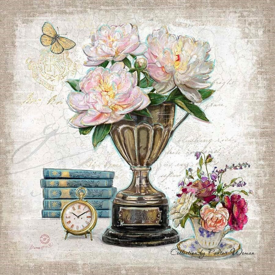 Сиреневые цветы для декупажа