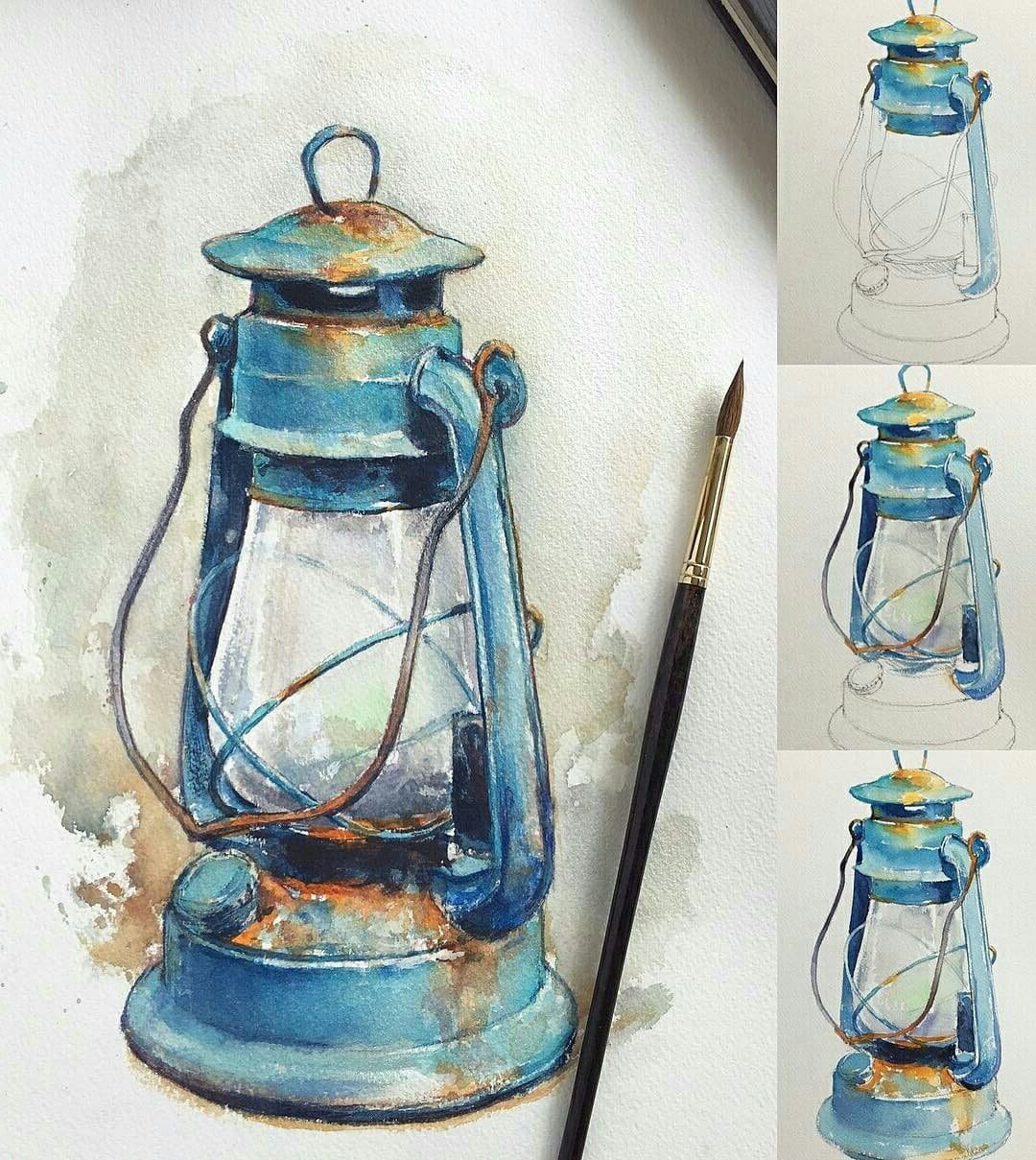 Акварельные зарисовки предметов