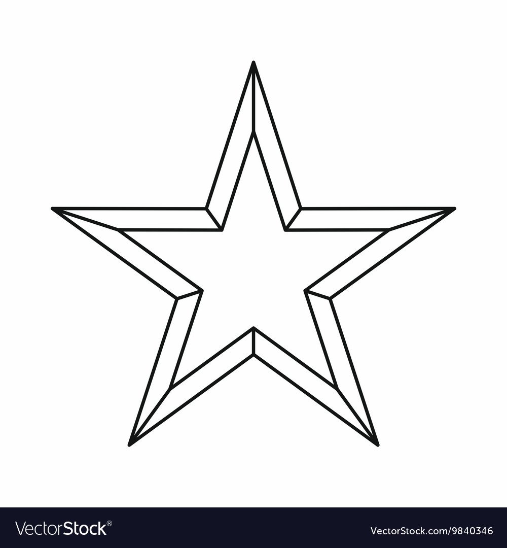Звезда эскиз контур