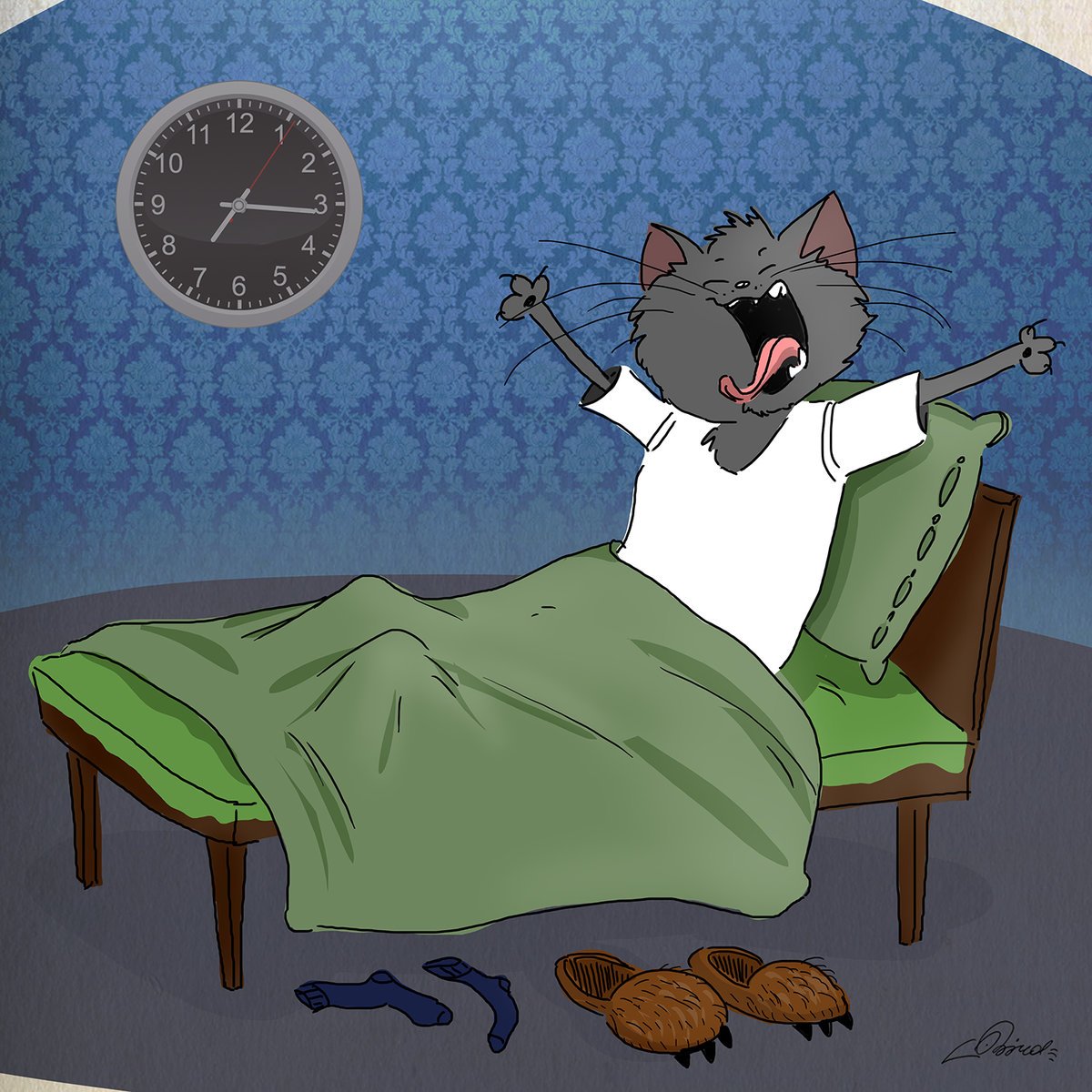 Кот с табличкой