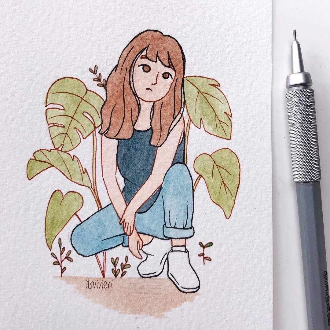 Рисунки для скетчбука девочки легко