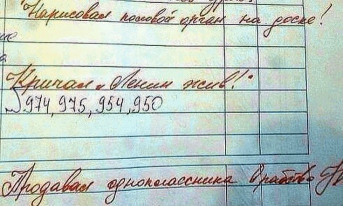 Смешные записи в дневниках