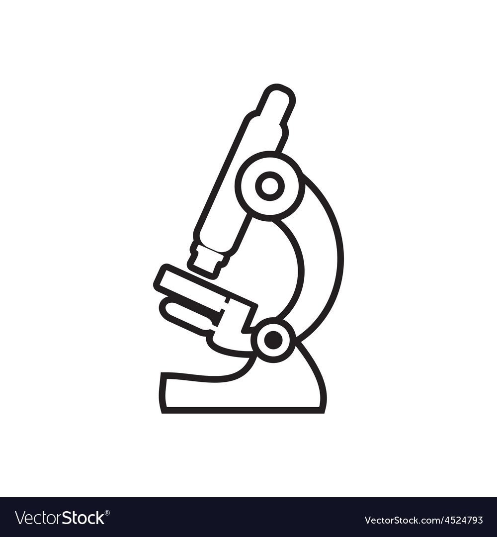 Микроскоп вектор чб