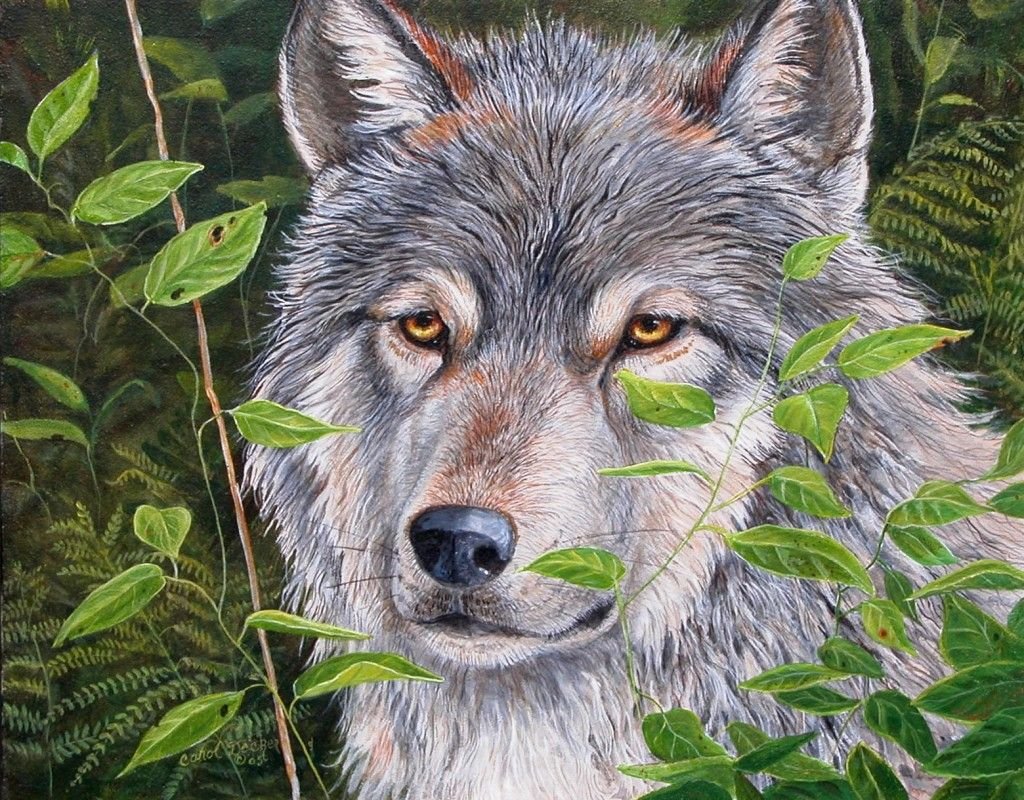 Рисование по номерам на холсте волки