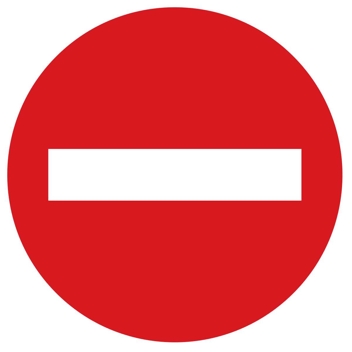 Знак круглый красный внутри белый