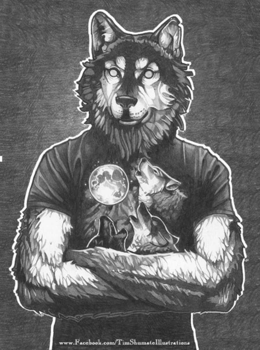 Мужчина с головой волка