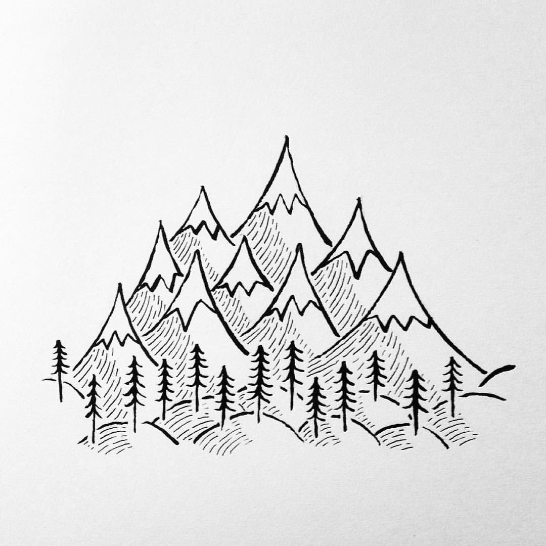 Пейзаж одной линией