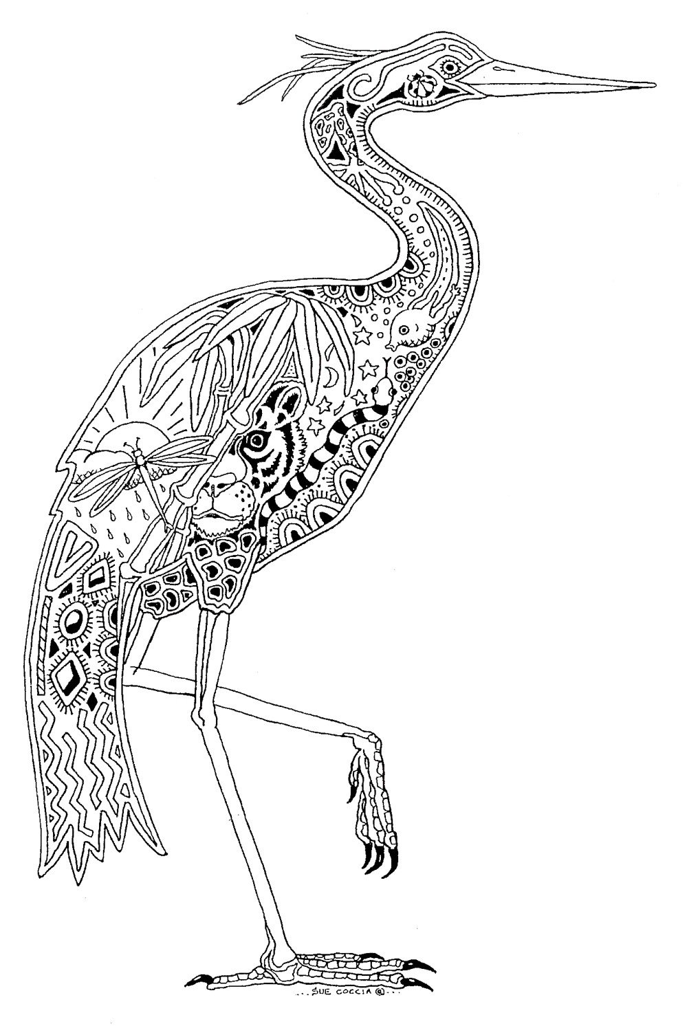 Дудлинг цапля