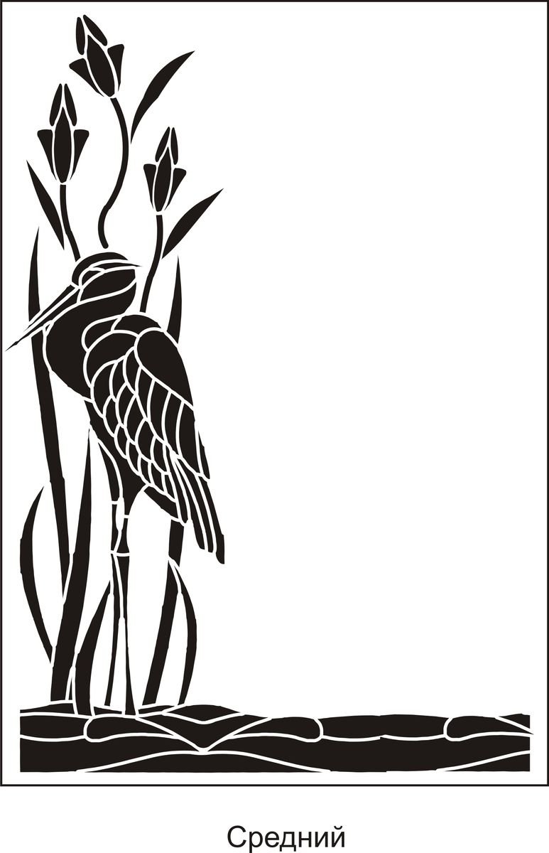 Цапля стилизация орнамент