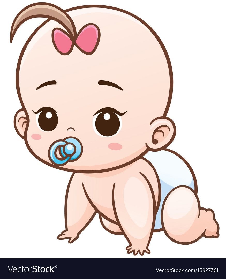 Нарисованный малыш в памперсе