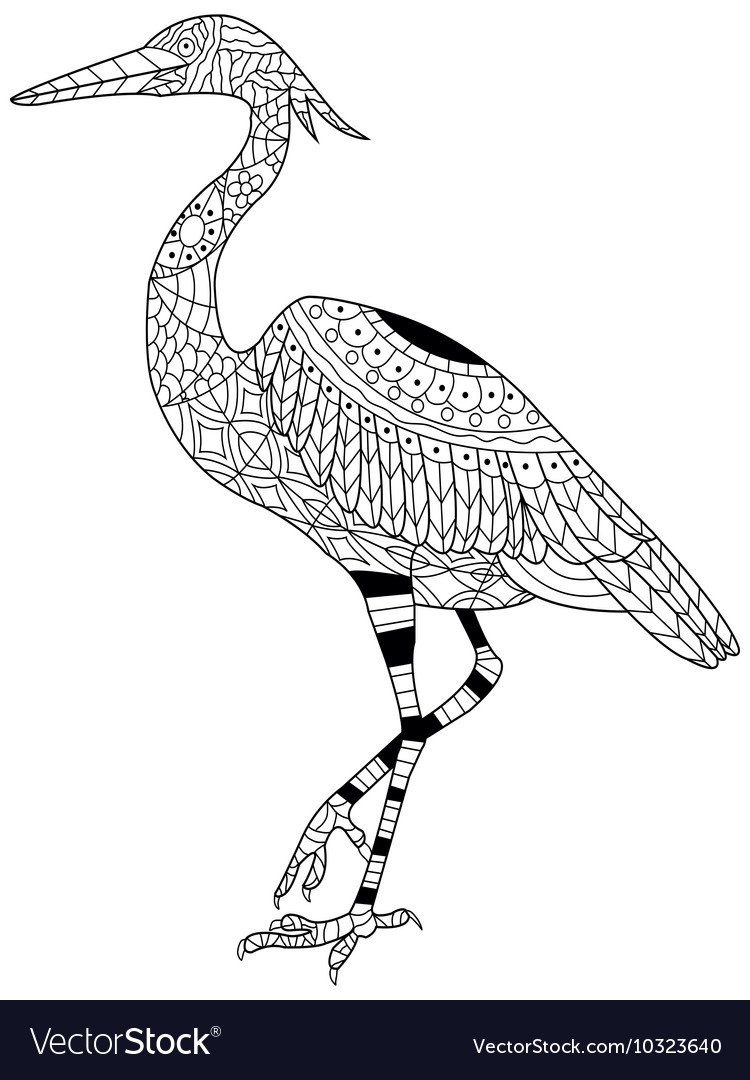 Раскраски антистресс Цапли