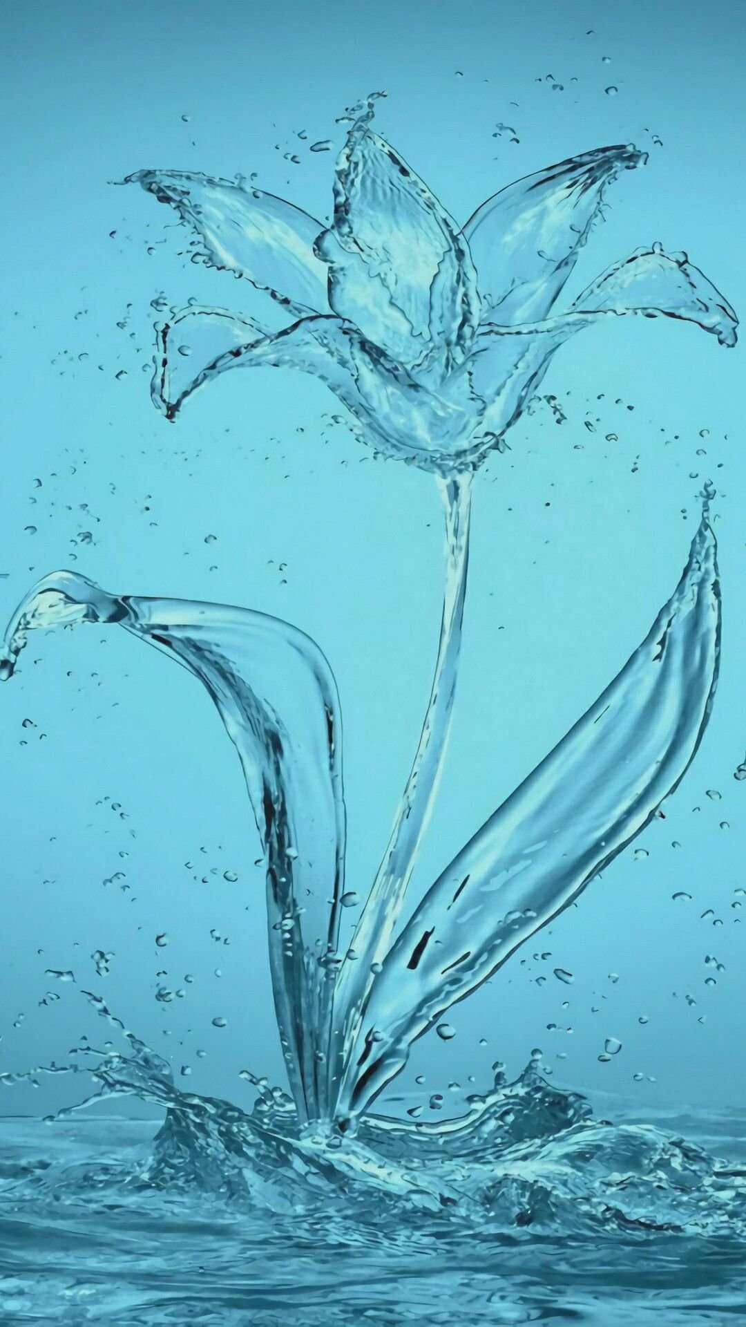 Цветы в брызгах воды красивое