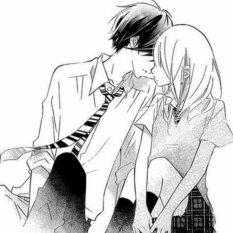 Чёрно белое аниме любовь