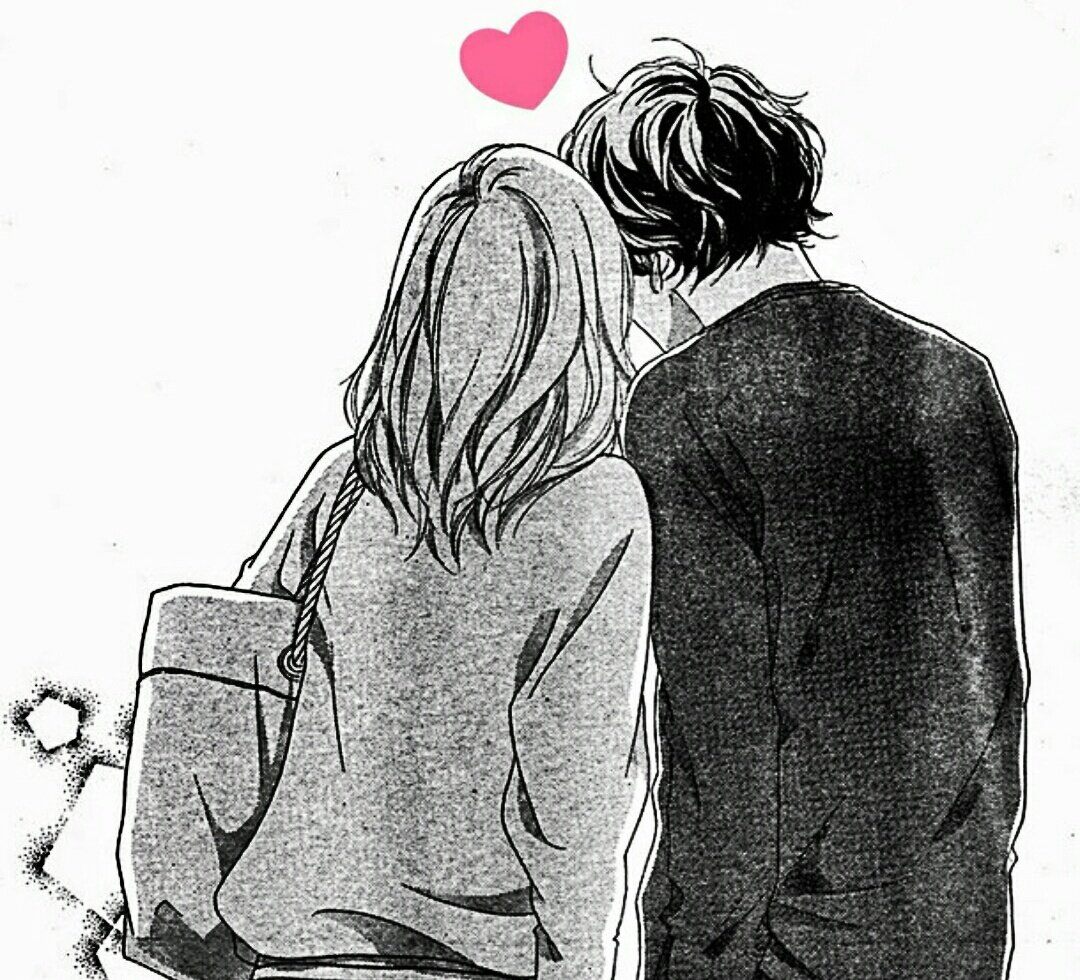 Аниме романтика черно белое