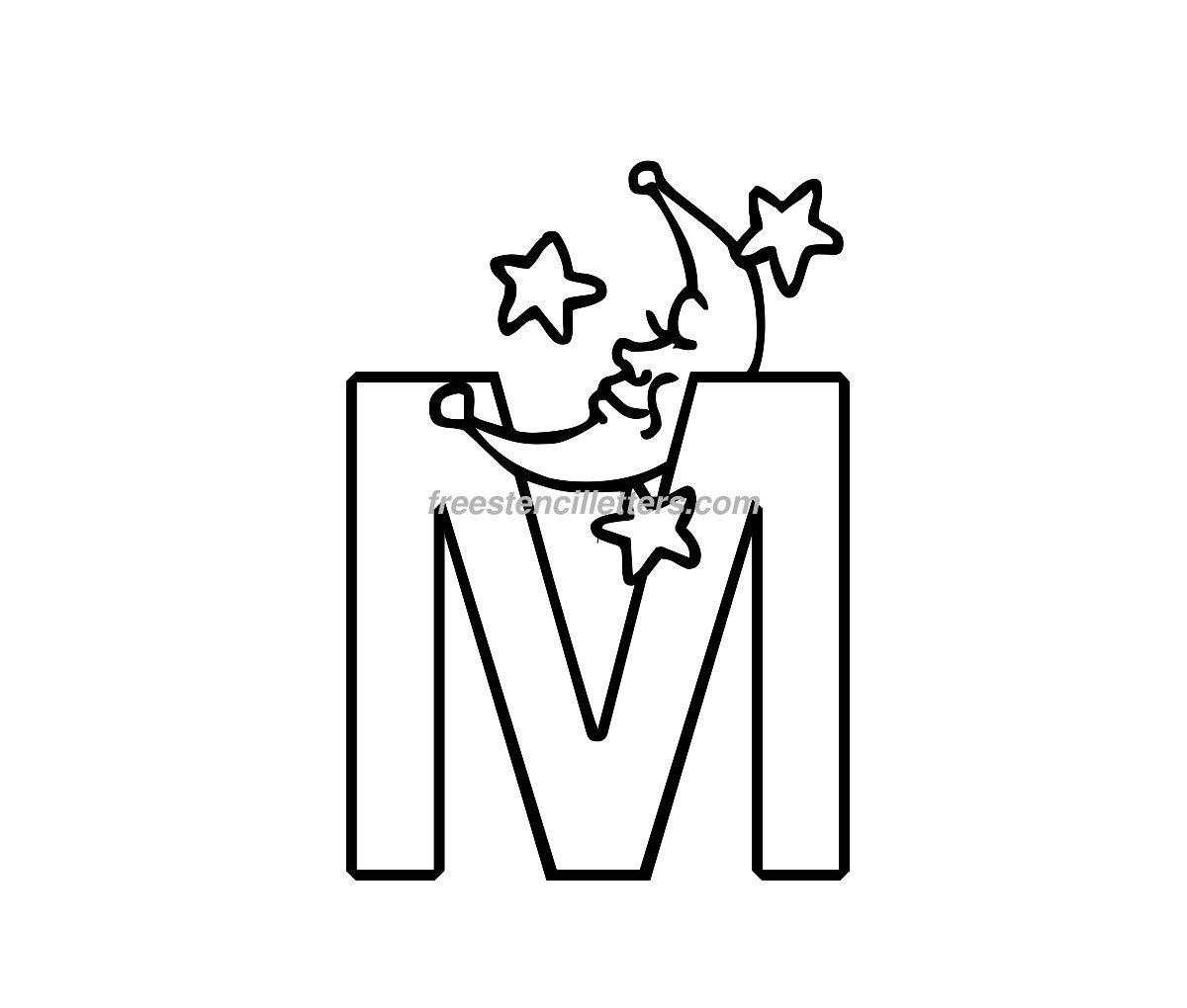 Раскраска веселая буква м