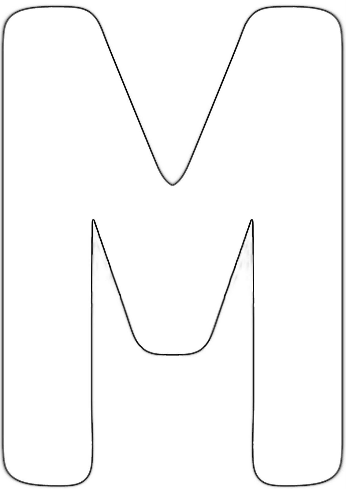 Буква m трафарет