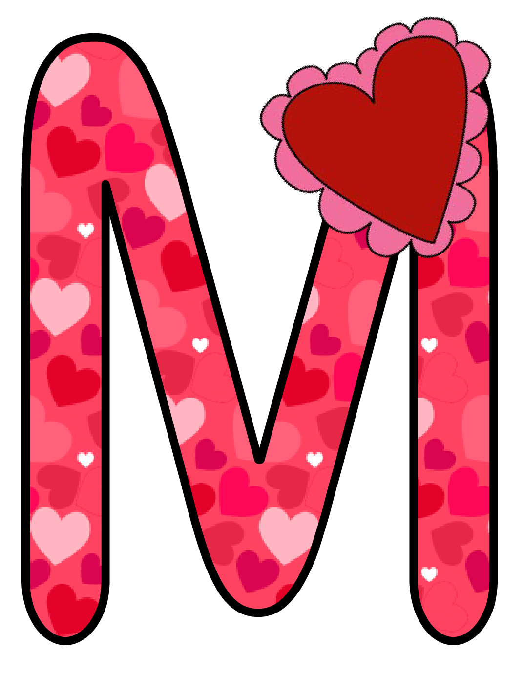 Буква м розовая