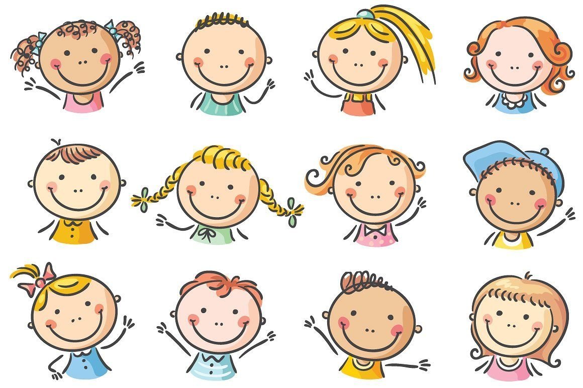 Мультяшные лица детей