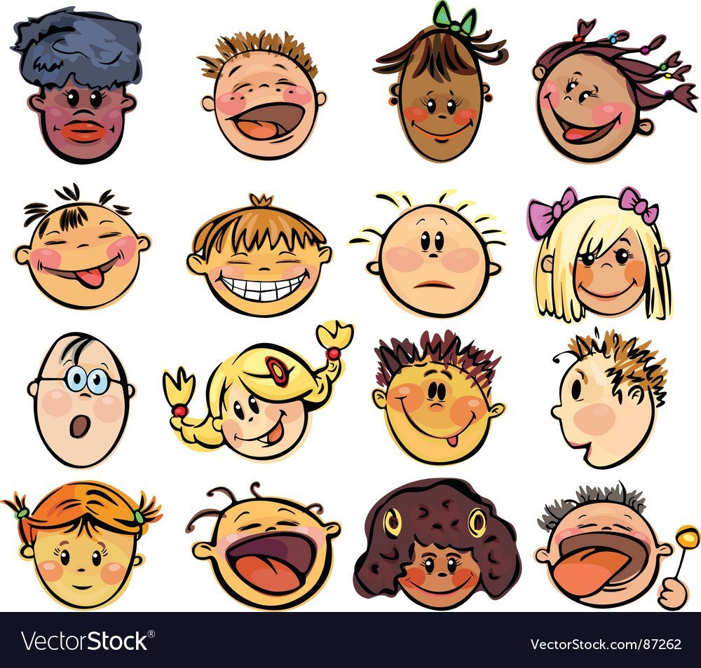 Веселые детские рожицы