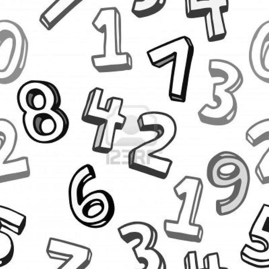 Цифры в разброс на прозрачном фоне