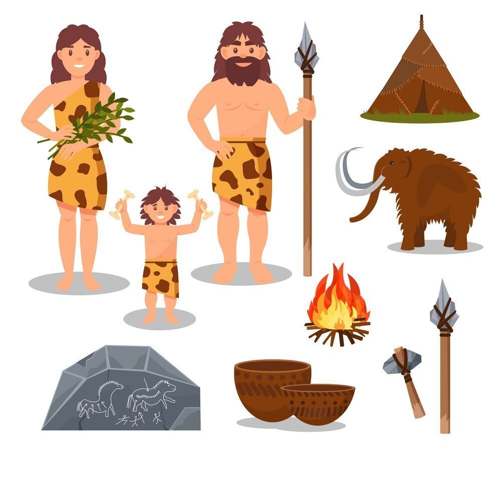 Первобытные люди вектор
