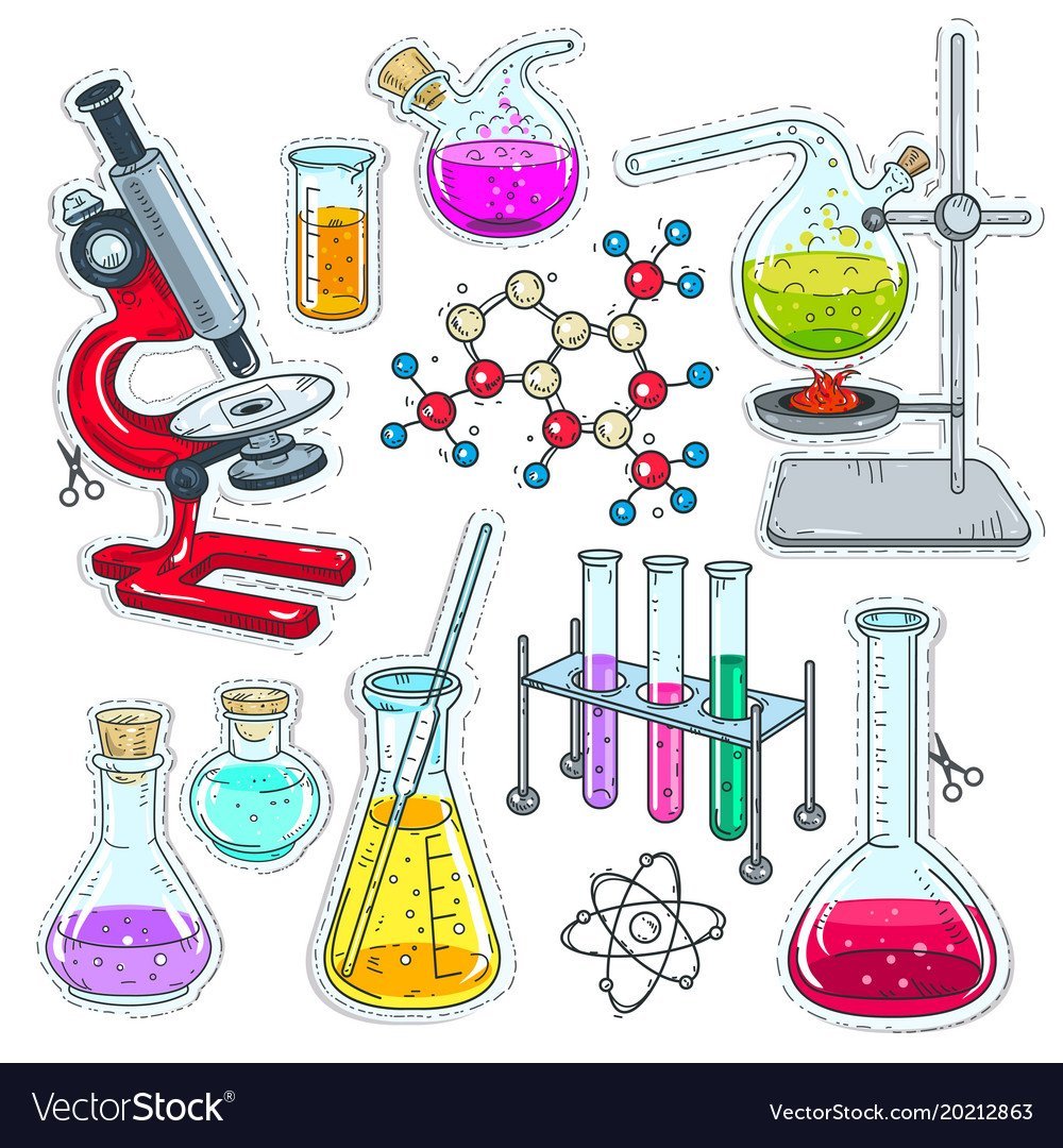 Химическая колба стикер