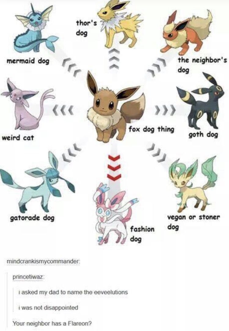 Eevee Эволюция переименовать