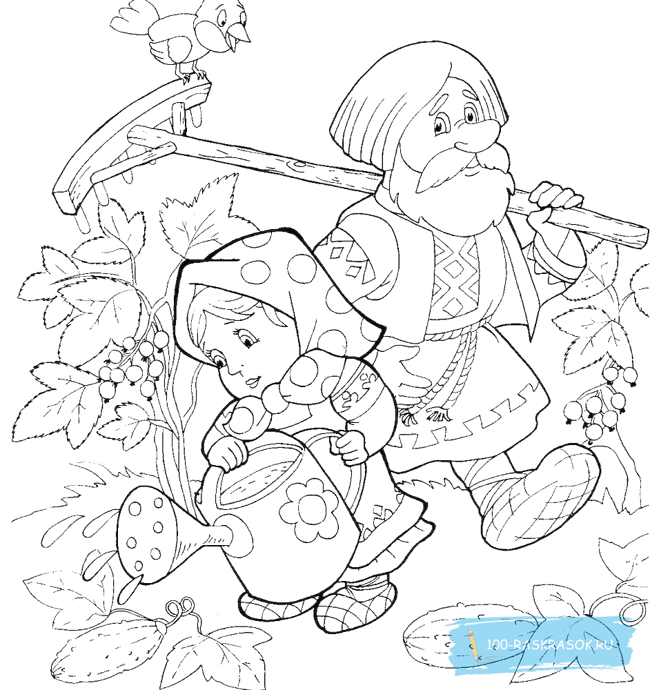 Раскраска лиса из сказки Колобок для детей