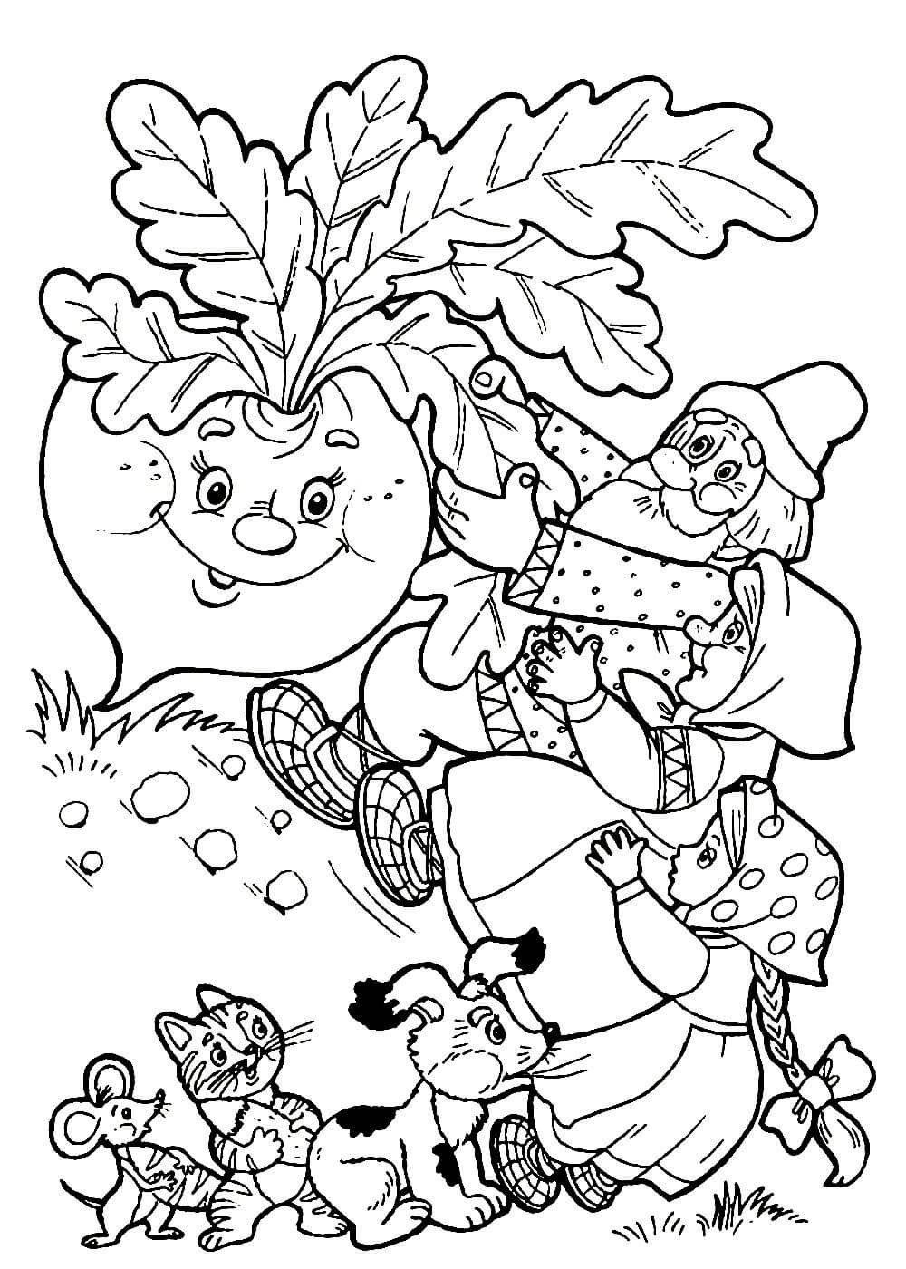 Раскраска к сказке кот петух и лиса для детей