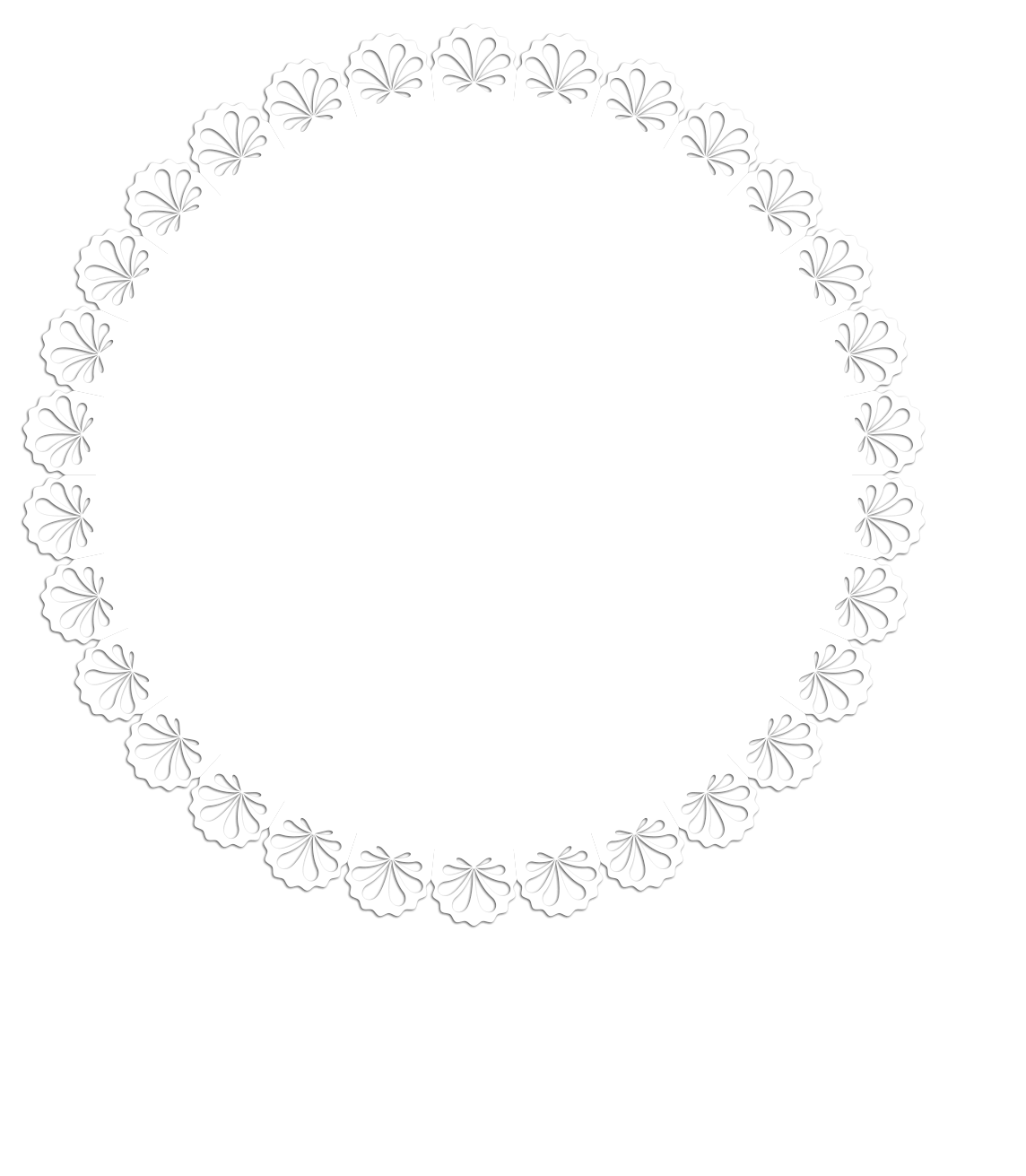 Белая круглая рамка